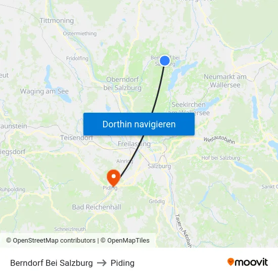 Berndorf Bei Salzburg to Piding map