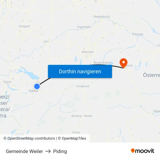 Gemeinde Weiler to Piding map