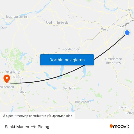 Sankt Marien to Piding map