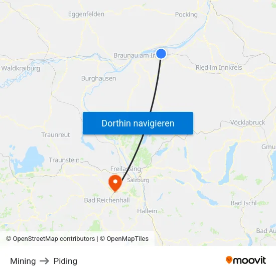 Mining to Piding map