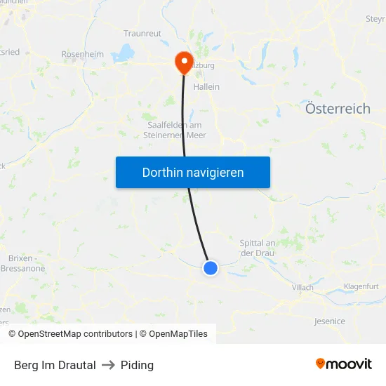 Berg Im Drautal to Piding map