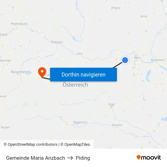 Gemeinde Maria Anzbach to Piding map