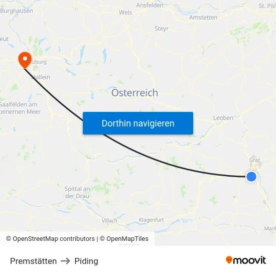 Premstätten to Piding map
