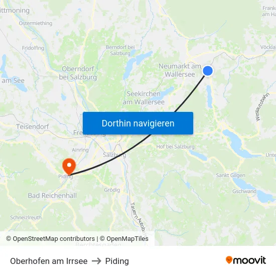 Oberhofen am Irrsee to Piding map