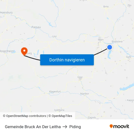 Gemeinde Bruck An Der Leitha to Piding map