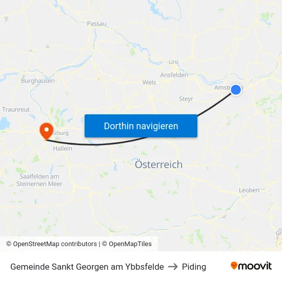 Gemeinde Sankt Georgen am Ybbsfelde to Piding map