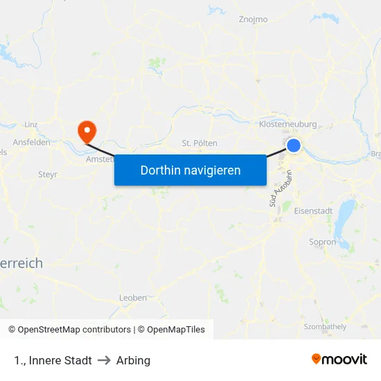 1., Innere Stadt to Arbing map