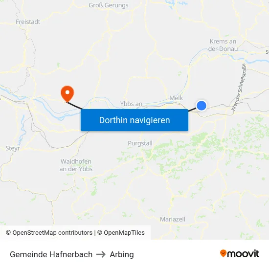 Gemeinde Hafnerbach to Arbing map