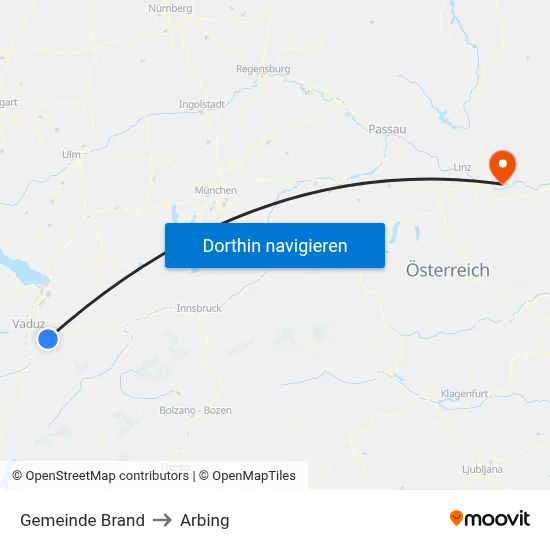 Gemeinde Brand to Arbing map