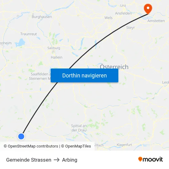 Gemeinde Strassen to Arbing map