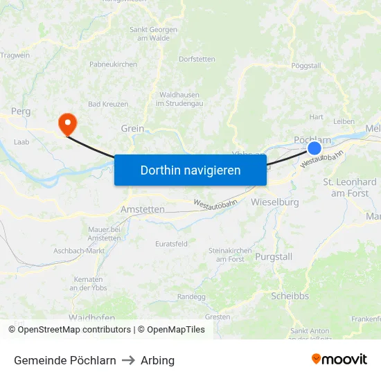 Gemeinde Pöchlarn to Arbing map