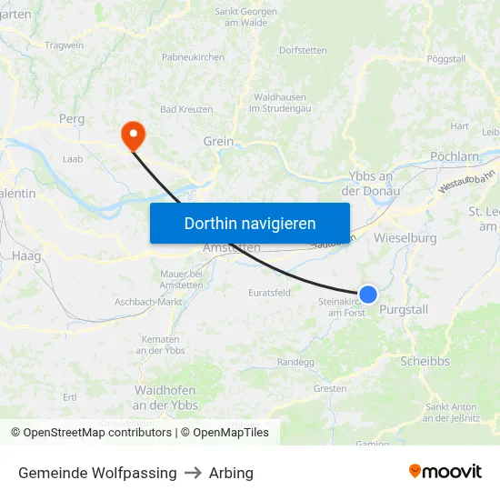 Gemeinde Wolfpassing to Arbing map