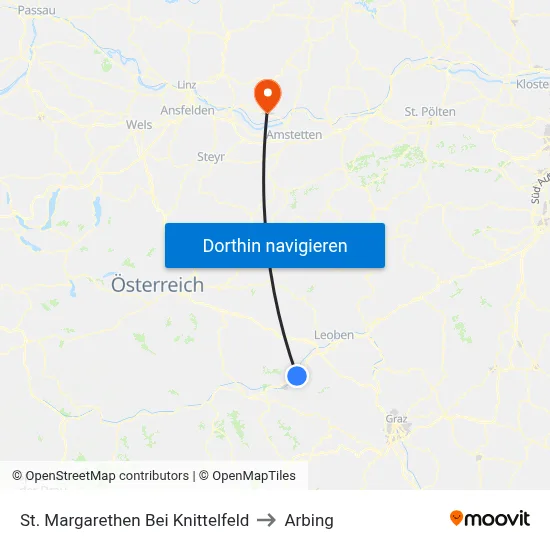 St. Margarethen Bei Knittelfeld to Arbing map