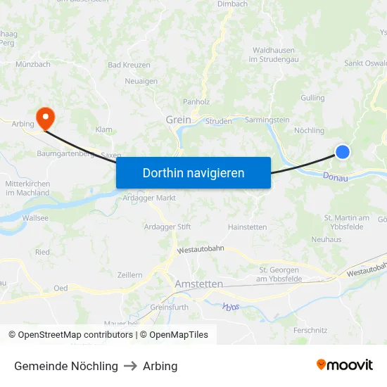 Gemeinde Nöchling to Arbing map