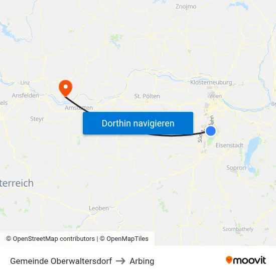 Gemeinde Oberwaltersdorf to Arbing map