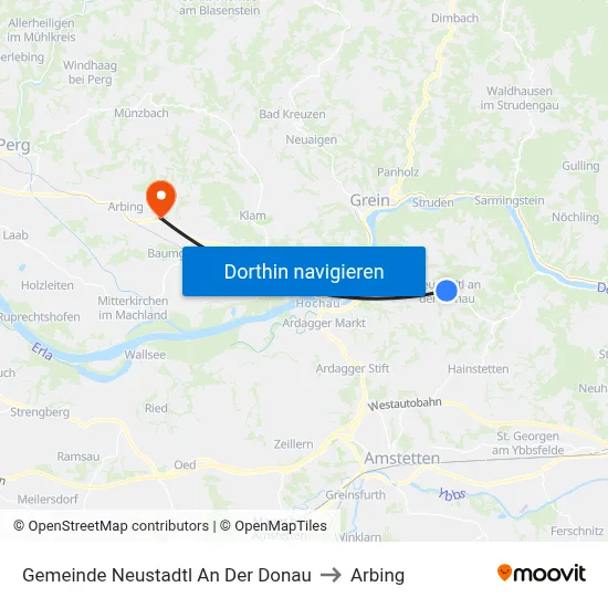 Gemeinde Neustadtl An Der Donau to Arbing map
