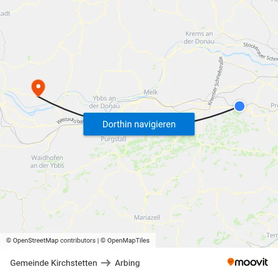 Gemeinde Kirchstetten to Arbing map