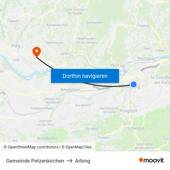 Gemeinde Petzenkirchen to Arbing map