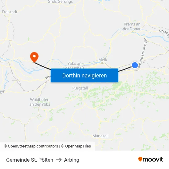 Gemeinde St. Pölten to Arbing map