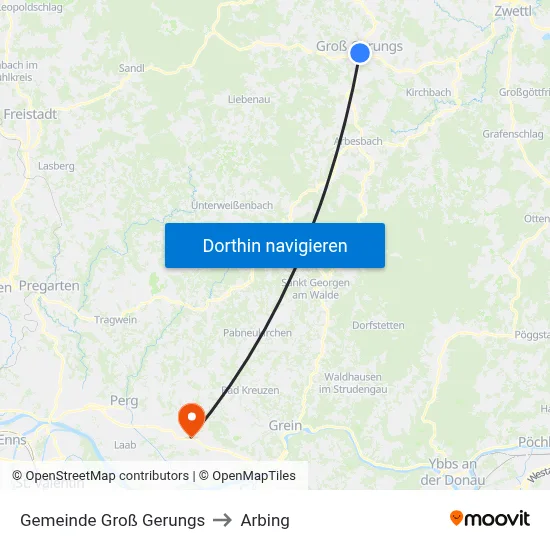 Gemeinde Groß Gerungs to Arbing map