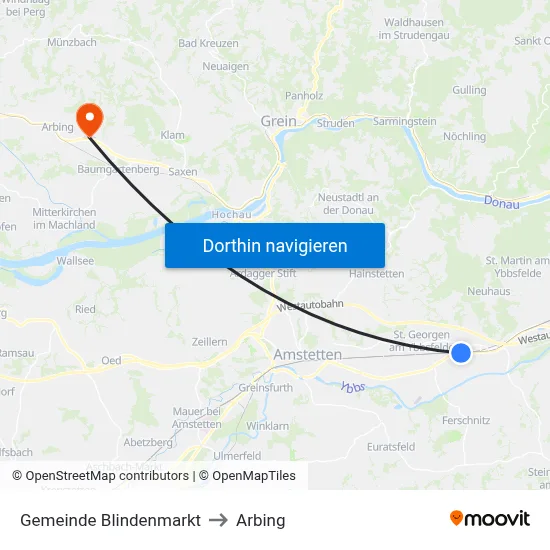 Gemeinde Blindenmarkt to Arbing map