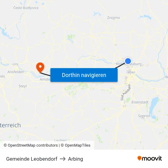 Gemeinde Leobendorf to Arbing map