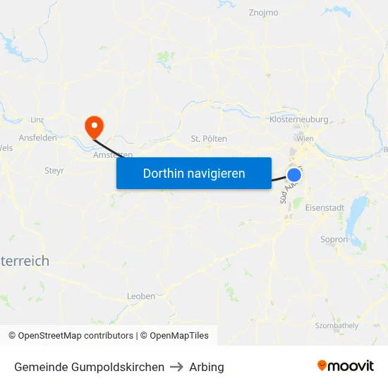 Gemeinde Gumpoldskirchen to Arbing map