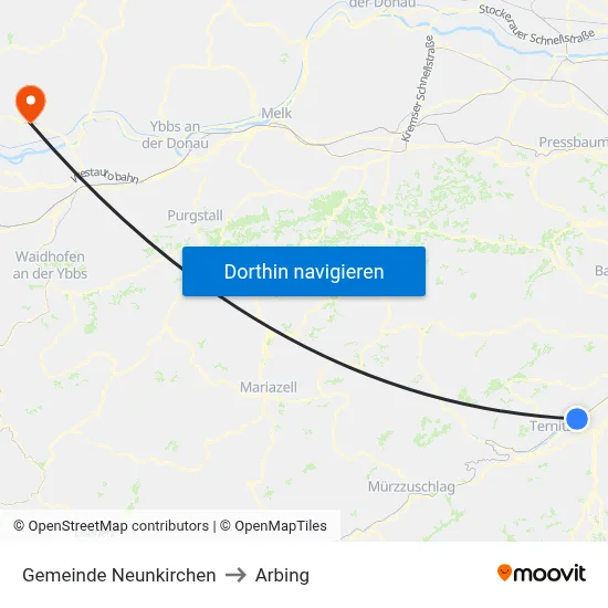 Gemeinde Neunkirchen to Arbing map