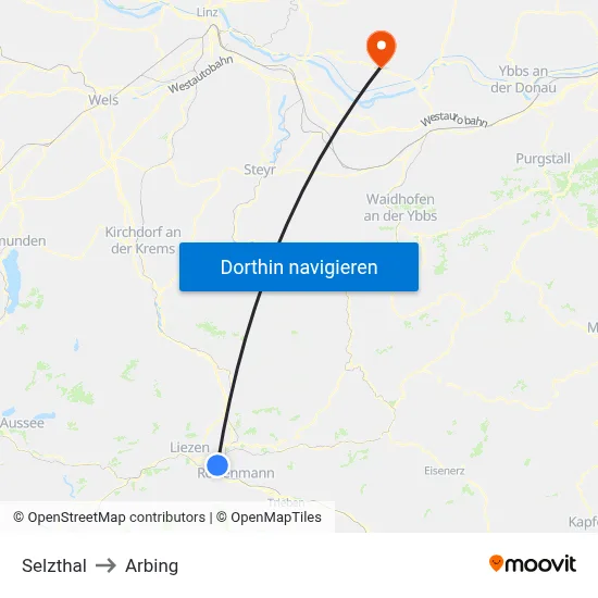 Selzthal to Arbing map