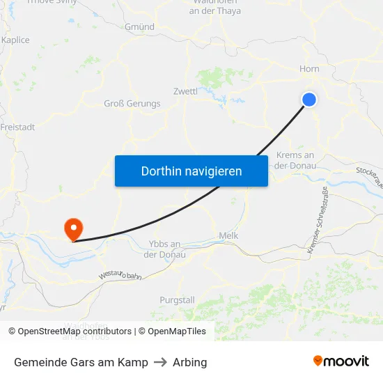 Gemeinde Gars am Kamp to Arbing map