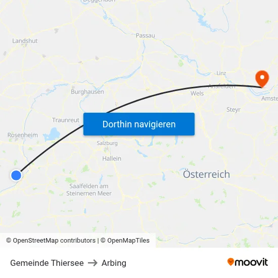Gemeinde Thiersee to Arbing map