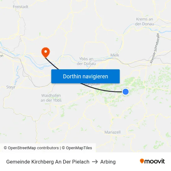 Gemeinde Kirchberg An Der Pielach to Arbing map
