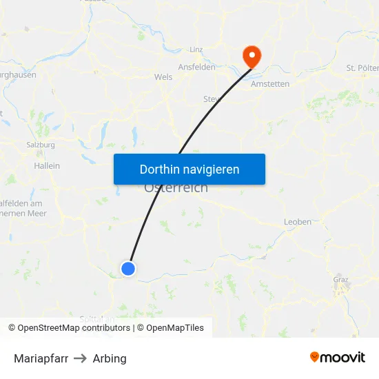 Mariapfarr to Arbing map