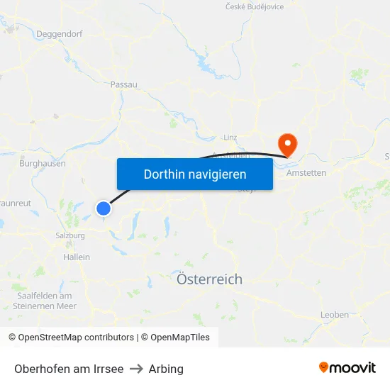 Oberhofen am Irrsee to Arbing map