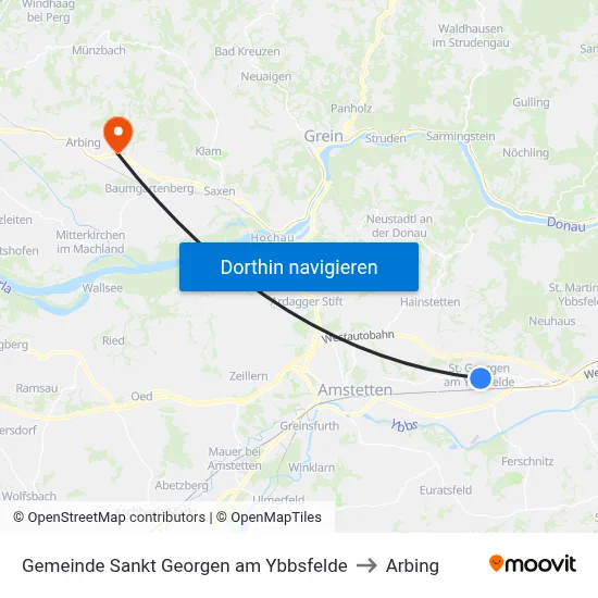 Gemeinde Sankt Georgen am Ybbsfelde to Arbing map
