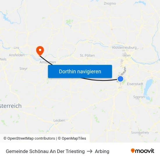 Gemeinde Schönau An Der Triesting to Arbing map