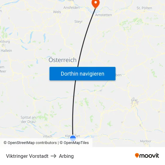 Viktringer Vorstadt to Arbing map
