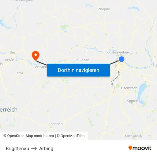 Brigittenau to Arbing map