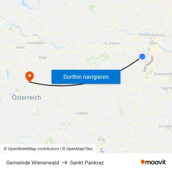 Gemeinde Wienerwald to Sankt Pankraz map
