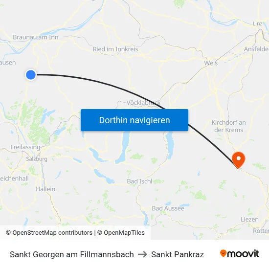 Sankt Georgen am Fillmannsbach to Sankt Pankraz map