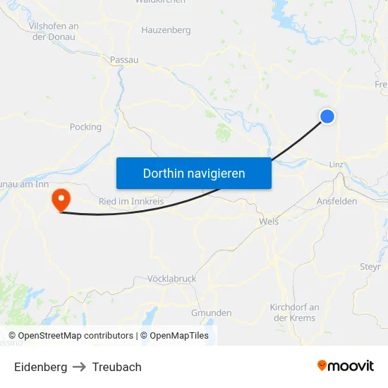 Eidenberg to Treubach map