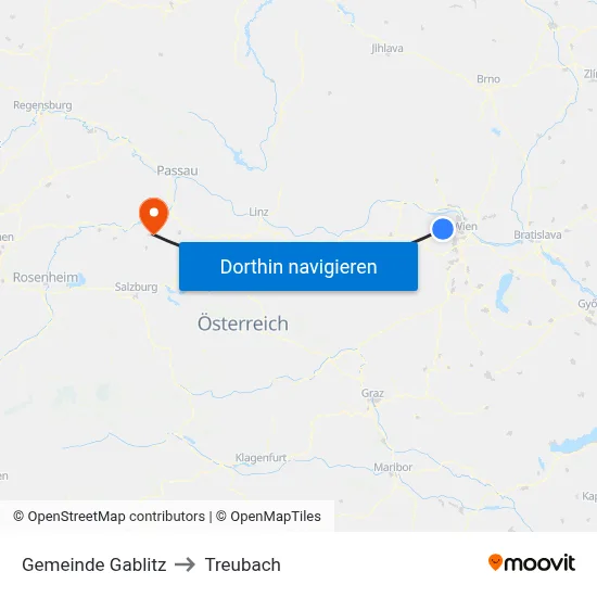 Gemeinde Gablitz to Treubach map