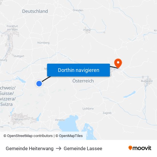 Gemeinde Heiterwang to Gemeinde Lassee map