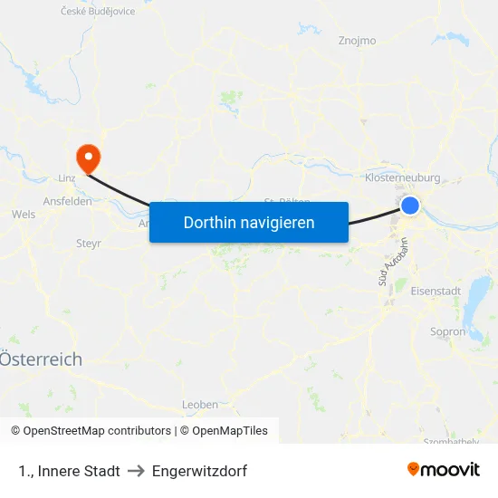 1., Innere Stadt to Engerwitzdorf map