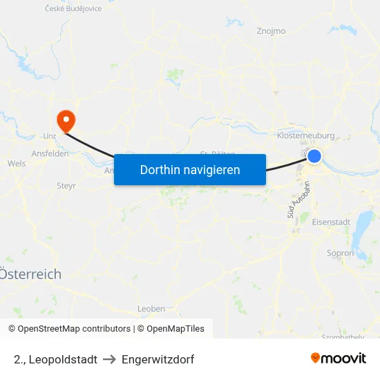 2., Leopoldstadt to Engerwitzdorf map
