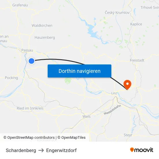 Schardenberg to Engerwitzdorf map