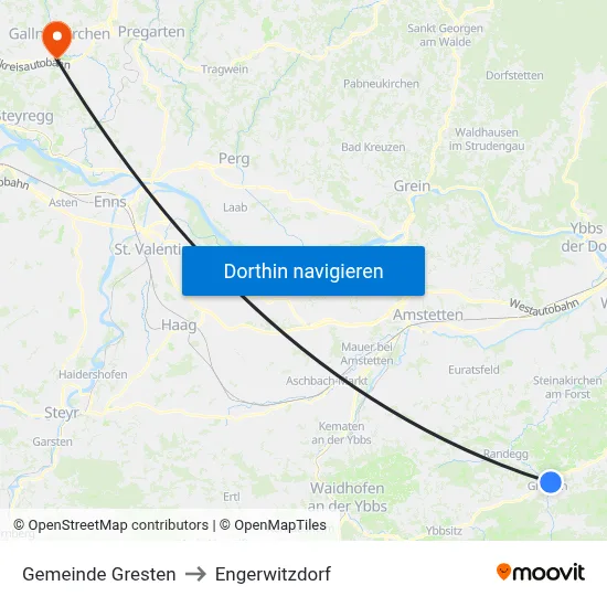 Gemeinde Gresten to Engerwitzdorf map