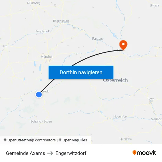 Gemeinde Axams to Engerwitzdorf map