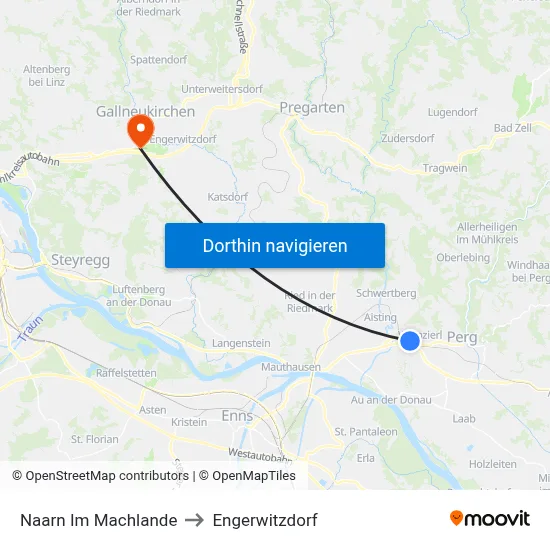 Naarn Im Machlande to Engerwitzdorf map