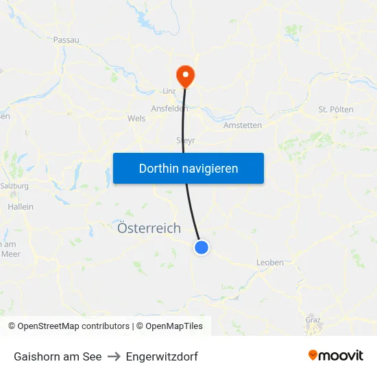 Gaishorn am See to Engerwitzdorf map